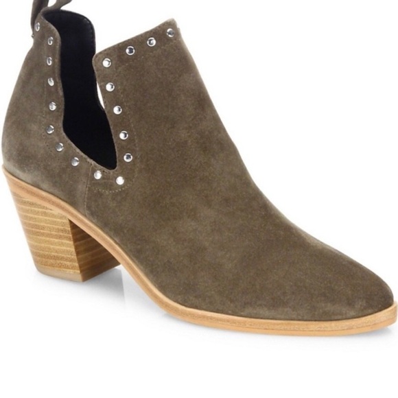 Rebecca Minkoff Lana Suede Split Shaft Booties With Studs - Picture 2 of 6